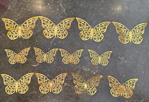 3D vlinders goud