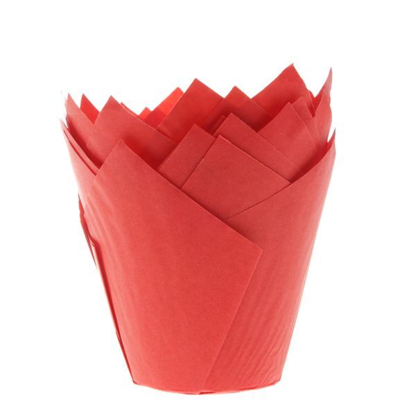 House of Marie Muffin Cups Tulp Rood pk/36