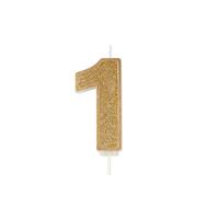 Sparkle Gold Numeral Candle 1
