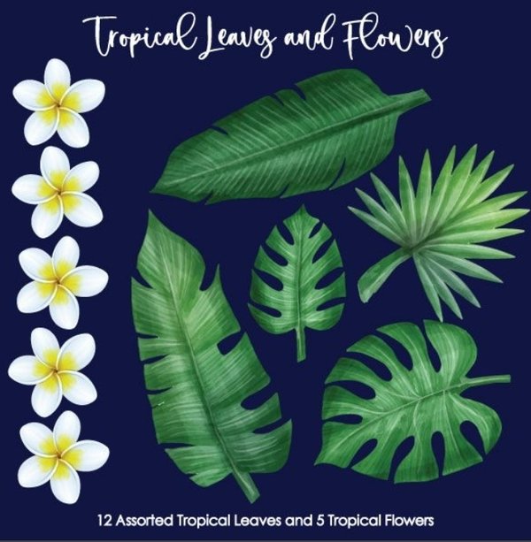 Crystal Candy Edible Decorations – Tropical Leaves & Flowers